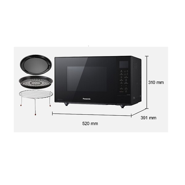 PANASONIC - Micro-ondes Grill 27l 1000w Noir - NN-CT56RBEPG - large