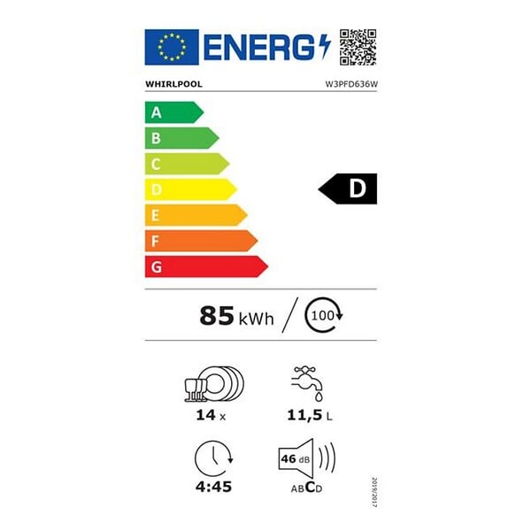 WHIRLPOOL - Lave-vaisselle 60cm 14 Couverts 46bd Intégrable Avec Bandeau - W3PFD636W - large