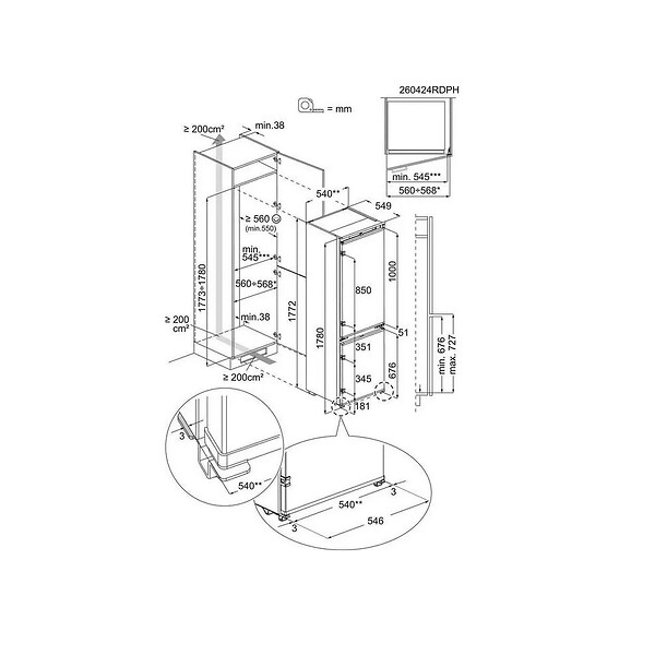 ELECTROLUX - Réfrigérateur Combiné Intégrable à Glissières 248l - ENA7CE18S1 - large