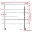 AICA SANITAIRE - Garde-corps en inox 304 Pose latérale - 120cm - Rampe escalier avec main courante et 5 traverses - Pour balcon, escalier - vignette