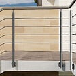 AICA SANITAIRE - Garde-corps en inox 304 Pose latérale - 120cm - Rampe escalier avec main courante et 5 traverses - Pour balcon, escalier - vignette