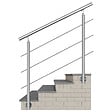AICA SANITAIRE - Garde-corps en inox 304 Pose latérale - 120cm - Rampe escalier avec main courante et 3 traverses - Pour balcon, escalier - vignette