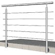 AICA SANITAIRE - Garde-corps en inox 304 Pose latérale - 180cm - Rampe escalier avec main courante et 5 traverses - Pour balcon, escalier - vignette