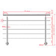 AICA SANITAIRE - Garde-corps en inox 304 Pose latérale - 180cm - Rampe escalier avec main courante et 5 traverses - Pour balcon, escalier - vignette