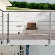 AICA SANITAIRE - Garde-corps en inox 304 Pose latérale - 180cm - Rampe escalier avec main courante et 5 traverses - Pour balcon, escalier - vignette