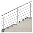 AICA SANITAIRE - Garde-corps en inox 304 Pose latérale - 240cm - Rampe escalier avec main courante et 5 traverses - Pour balcon, escalier - vignette