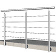 AICA SANITAIRE - Garde-corps en inox 304 Pose latérale - 240cm - Rampe escalier avec main courante et 5 traverses - Pour balcon, escalier - vignette