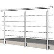 AICA SANITAIRE - Garde-corps en inox 304 Pose latérale - 200cm - Rampe escalier avec main courante et 5 traverses - Pour balcon, escalier - vignette