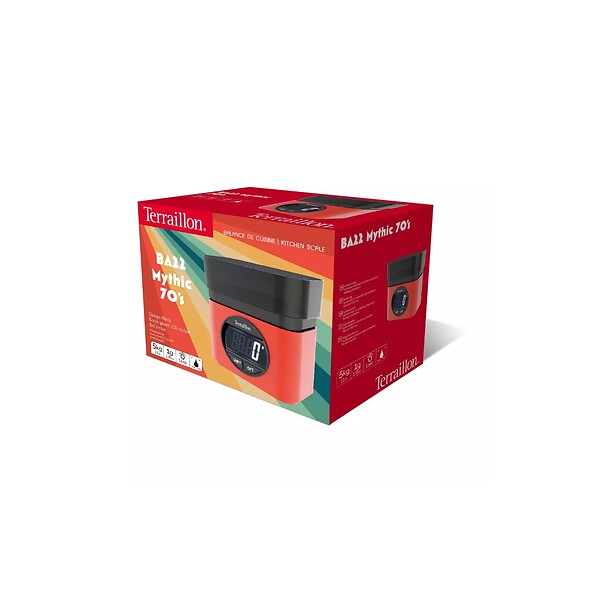 TERRAILLON - Balance De Cuisine électronique 5kg-1g Rouge - BA22MYTHIC70SROUGE - large