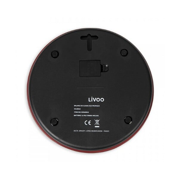 LIVOO - Balance De Cuisine électronique 5kg Rouge Chilli - DOM494R - large