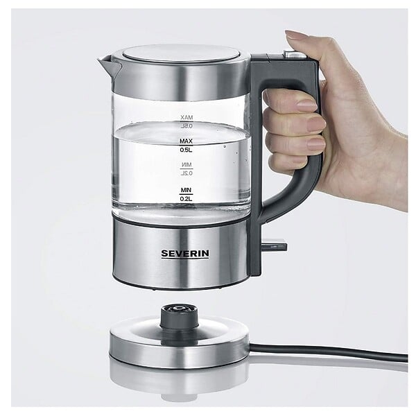 SEVERIN - Bouilloire Sans Fil 0.5l 1100w Inox Brossé/noir - 3472 - large