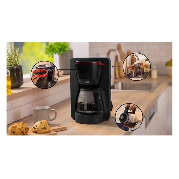 BOSCH - Cafetière Filtre 15 Tasses 1200w Noir - TKA2M113 - large