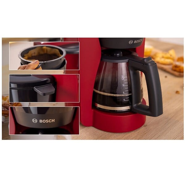 BOSCH - Cafetière Filtre 15 Tasses 1200w Rouge/noir - TKA2M114 - large