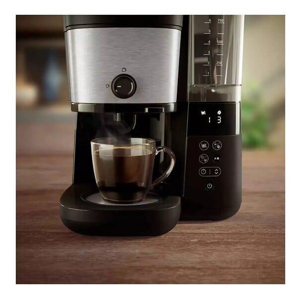PHILIPS - Cafetière Filtre Avec Broyeur Intégré 10 Tasses 1000w Noir - HD7900/01 - large