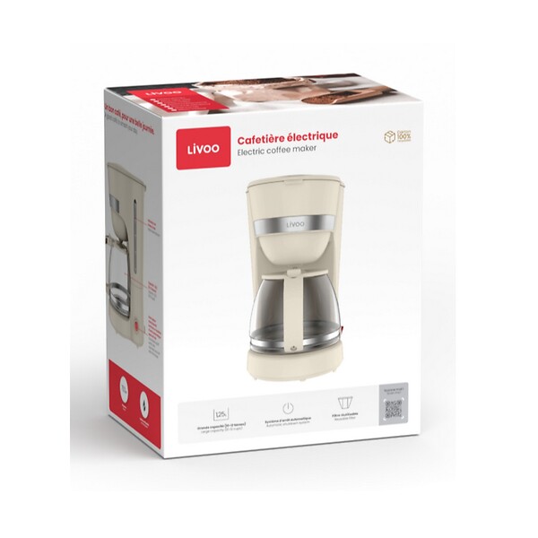LIVOO - Cafetière Filtre 12 Tasses 1.25l 750w - DOD200C - large
