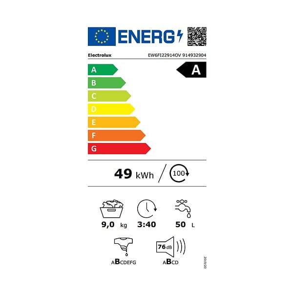 ELECTROLUX - Lave-linge Frontal 9kg 1400 Tours/min - EW6FI1429OV - large