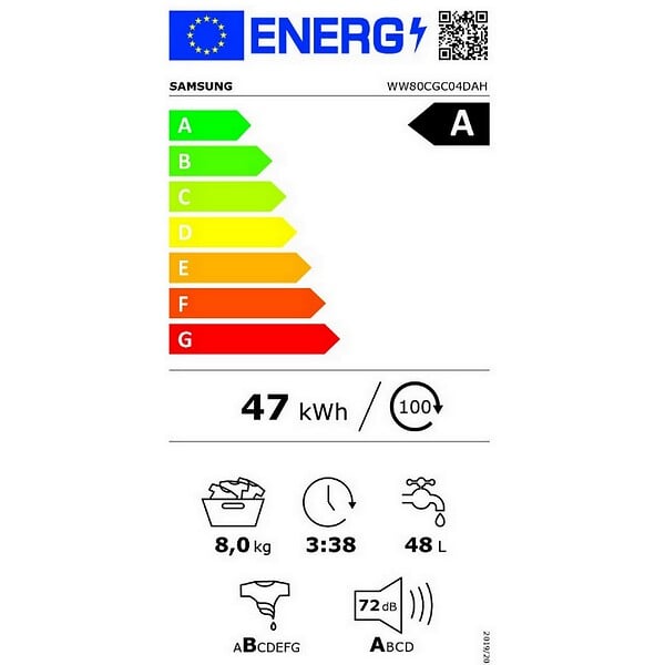 SAMSUNG - Lave-linge Frontal 60cm 8kg 1400 Tours/min - WW80CGC04DAH - large