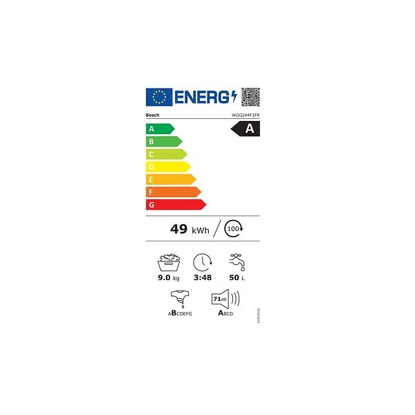 BOSCH - Lave-linge Frontal 9kg 1400 Tours/min Blanc - WGG244F1FR - large