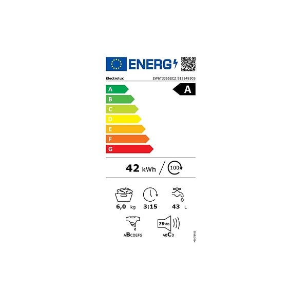 ELECTROLUX - Lave-linge 6kg 1300 Tours/min Blanc - EW6T3365BCZ - large