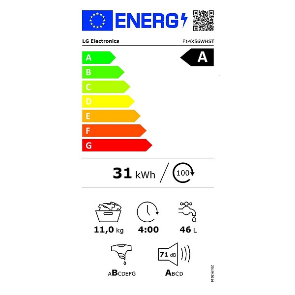 LG - Lave-linge Frontal 11kg 1400 Tours/min - F14X56WHST - large