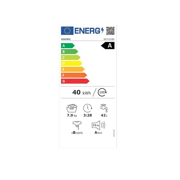 HISENSE - Lave-linge Frontal 7kg 1200 Tours/min - WF7121IBJ - large