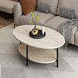 HABITAT ET JARDIN - Table basse en bois "Elis" - 90 x 60 x 36 cm - Travertin - vignette