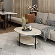 HABITAT ET JARDIN - Table basse en bois "Elis" - 90 x 60 x 36 cm - Travertin - vignette