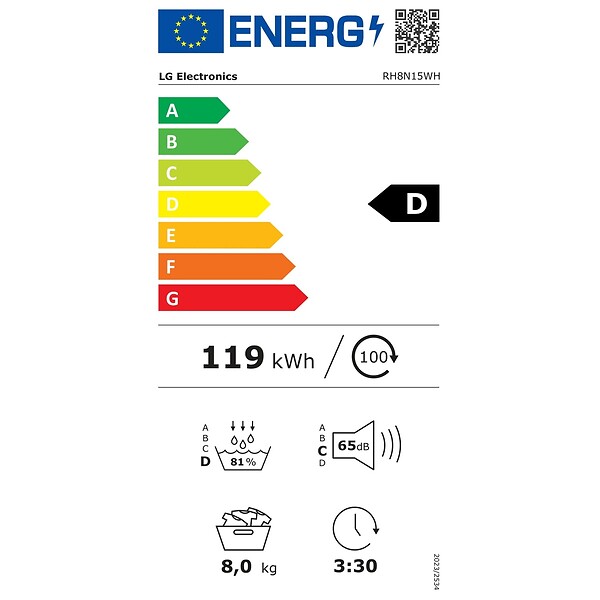 LG - Sèche-linge à Pompe à Chaleur 8kg 118l 700w - RH8N15WH - large