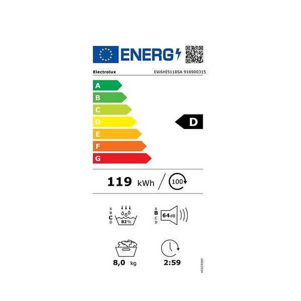 ELECTROLUX - Sèche-linge Pompe à Chaleur 60cm 8kg - EW6HI5118SA - large