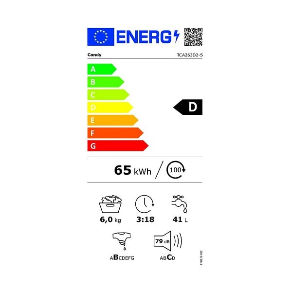 CANDY - Lave-linge Top 6kg 1200 Tours/min - TCA263D2-S - large