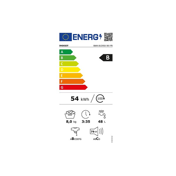 INDESIT - Lave-linge Frontal 8kg 1200 Tours/min - BWA81295XWVFR - large