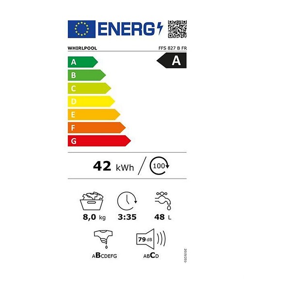 WHIRLPOOL - Lave-linge Frontal 8kg 1200 Tours/min - FFS827BFR - large
