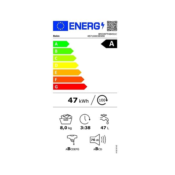 BEKO - Lave-linge Frontal 8kg 1400 Tours/min - BM3WFT48451C - large