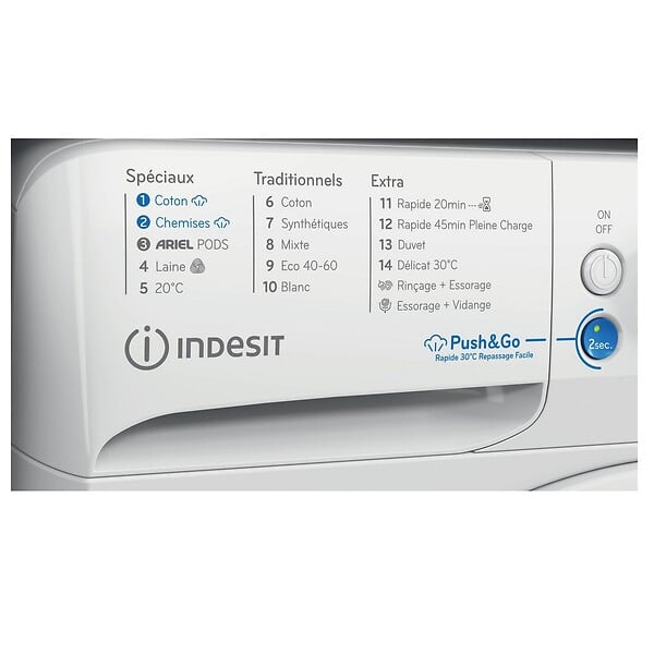 INDESIT - Lave-linge Frontal 8kg 1200 Tours/min - BWE8127XWVFR - large