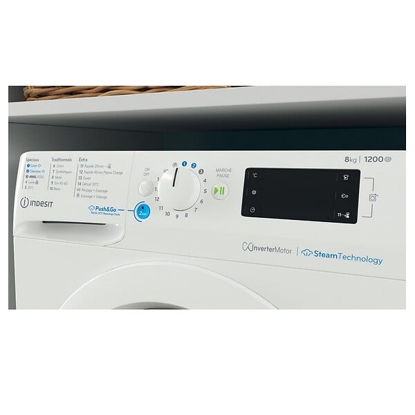 INDESIT - Lave-linge Frontal 8kg 1200 Tours/min - BWE8127XWVFR - large