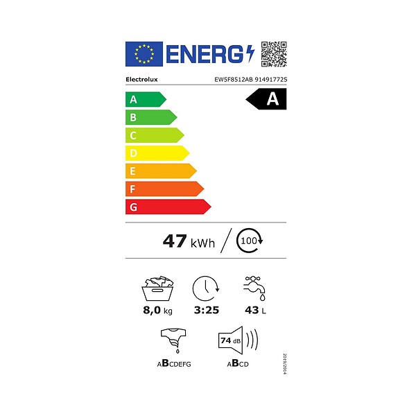 ELECTROLUX - Lave-linge Fronral 8kg 1200 Tours/min - EW5F8512AB - large