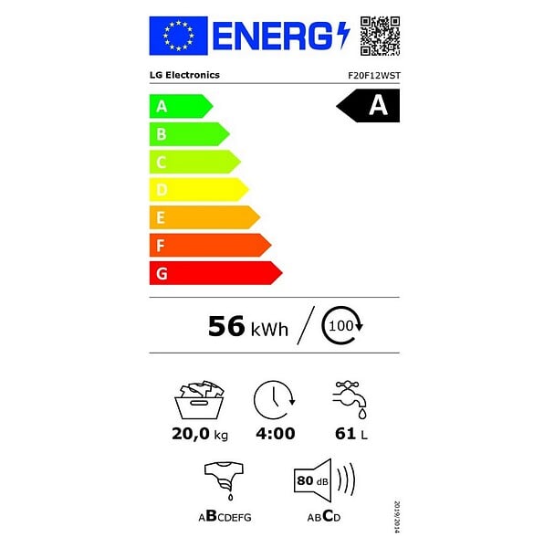 LG - Lave-linge Frontal 20kg 1000tours/min - F20F12WST - large