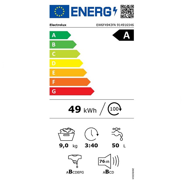 ELECTROLUX - Lave-linge Frontal 8kg 1400 Tours/min Blanc - EW6F4943FA - large