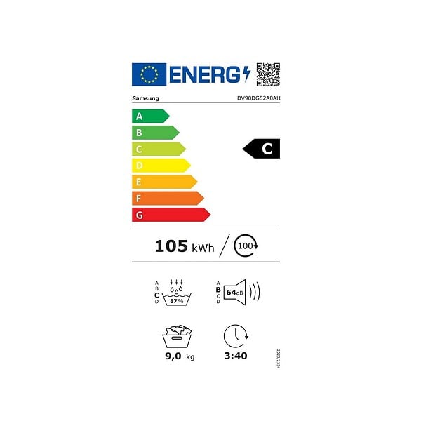SAMSUNG - Sèche-linge Pompe à Chaleur 60cm 9kg Blanc - DV90DG52A0AH - large