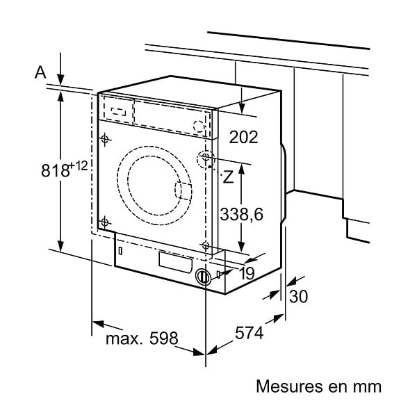 SIEMENS - Lave-linge Intégrable 7kg 1200 Tours/min - WI12W348FF - large