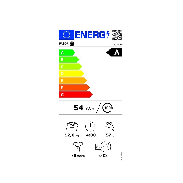 FAGOR - Lave-linge Frontal 12kg 1400trs/min - FLF1214AIW - large