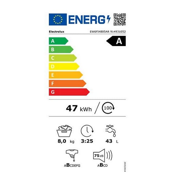 ELECTROLUX - Lave-linge Frontal 60cm 8kg 1400 Tours/min - EW6FI4805AR - large