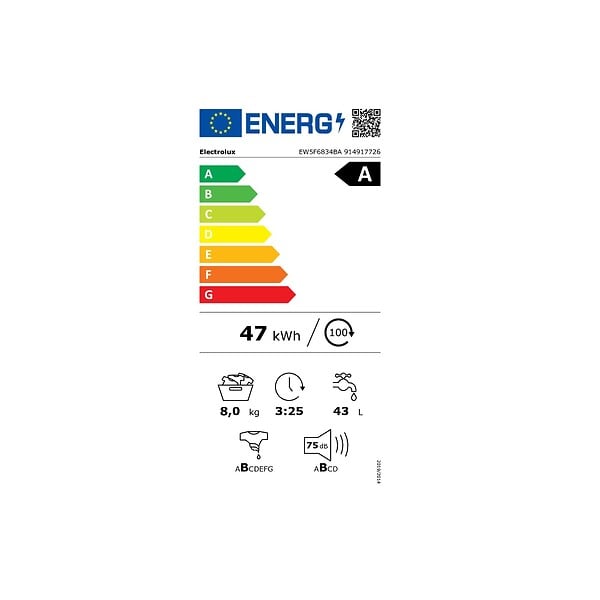 ELECTROLUX - Lave-linge Frontal 8kg 1400 Tours/min - EW5F6834BA - large