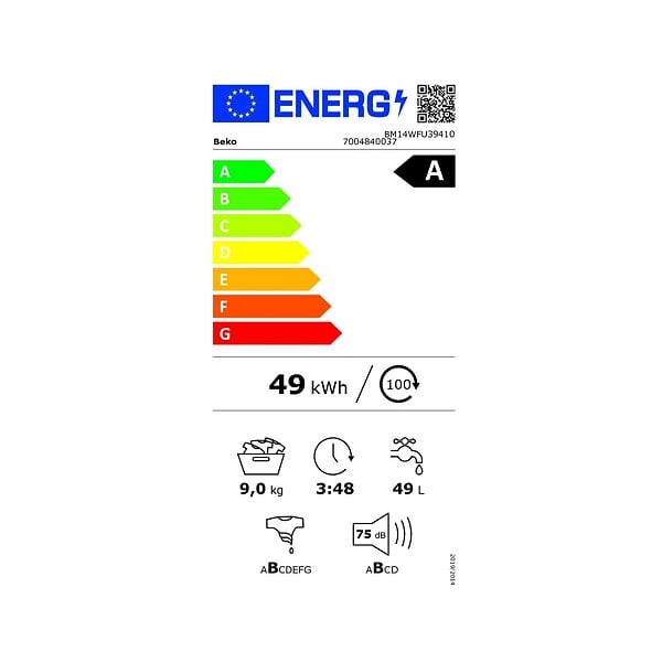 BEKO - Lave-linge Frontal 9kg 1400 Tours/min - BM14WFU39410 - large