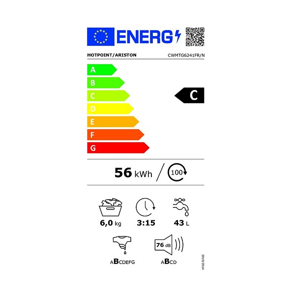 HOTPOINT-ARISTON - Lave-linge Top 6kg 1200 Tours/min - CWMTG6241FRN - large