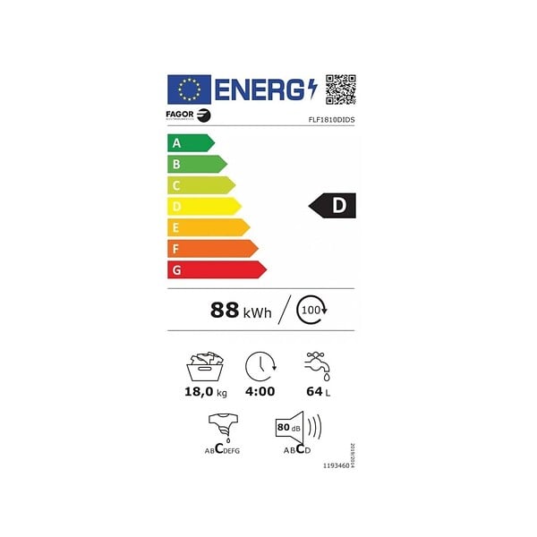 FAGOR - Lave-linge Frontal 18kg 1000 Tours/min - FLF1810DIW - large