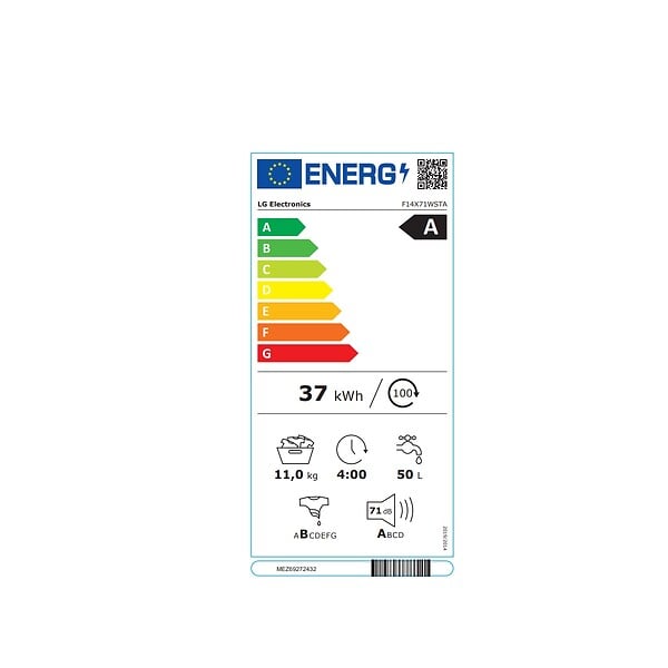 LG - Lave-linge Frontal 11kg 1400 Tours/min - F14X71WSTA - large