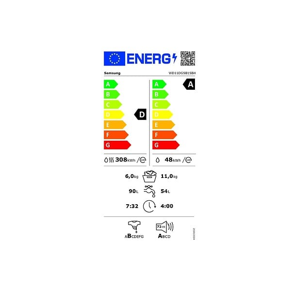 SAMSUNG - Lave-linge Séchant 11/6kg 1400 Tours/min - WD11DG5B15BH - large
