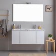 KIAMAMI VALENTINA - Meuble De Salle De Bains Suspendu 120Cm Blanc Avec Portes Et Double Lavabo | Bilbao - vignette