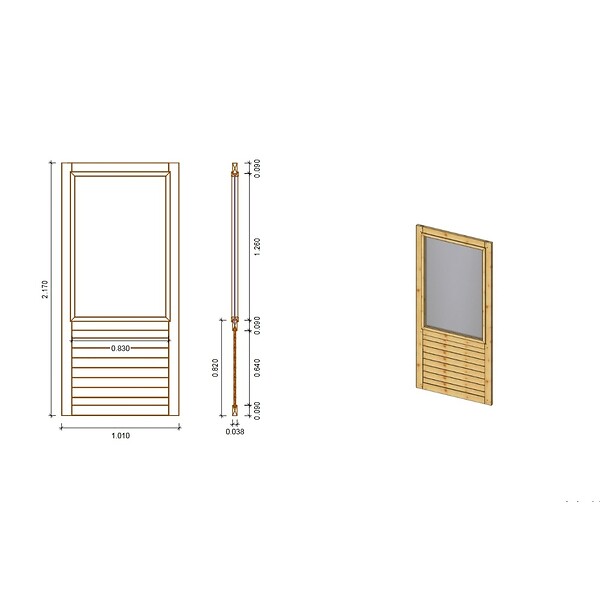 ALTANKA - Pergola de jardin 4.04x4.04m avec panneaux - traité - ALT126 - large